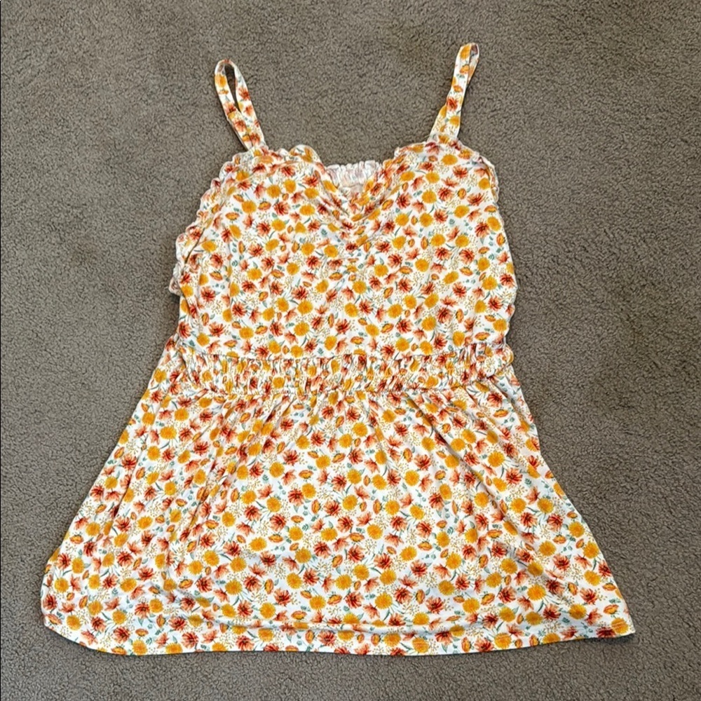 Torrid Floral Print Top - Orange and White